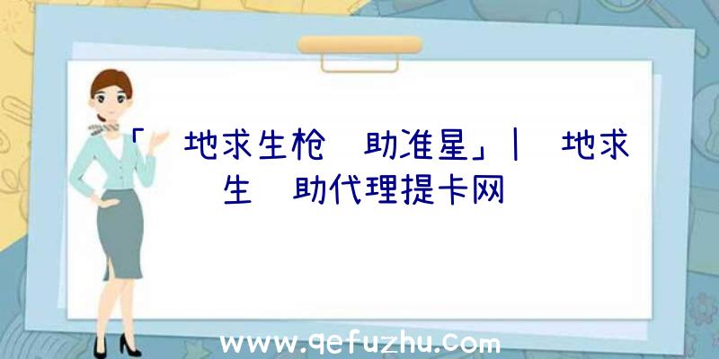 「绝地求生枪辅助准星」|绝地求生辅助代理提卡网